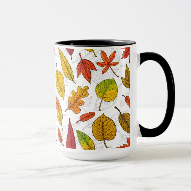 Taza Hojas de otoño en blanco (Derecha)