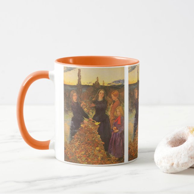 Taza Hojas de otoño por Sir John Everett Millais (Con donut)