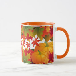 Taza Hojas de otoño y calabazas