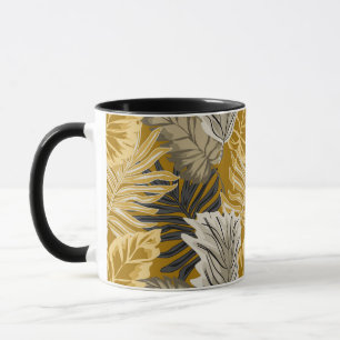 Taza Hojas de palma, tropicales, botánicas, selvas, bos