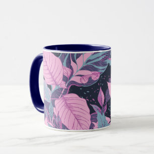 Taza Hojas de Pastel en fondo oscuro