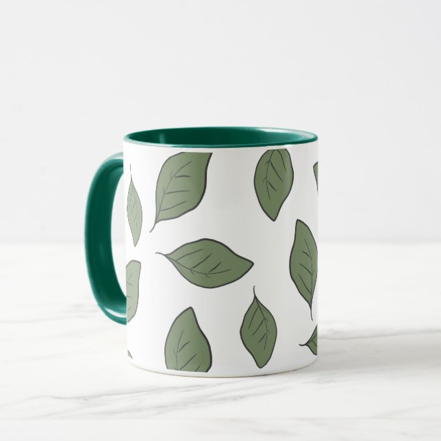 Taza Hojas de patrón lisas (Anverso izquierdo)