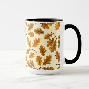 Taza Hojas de roble otoñales en blanco roto