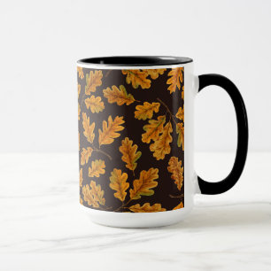 Taza Hojas de roble otoñales en marrón oscuro