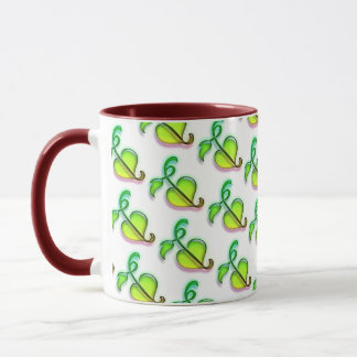Taza - hojas del verde con puntos culminantes