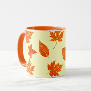 Taza Hojas otoñales - amarillo pálido y naranja