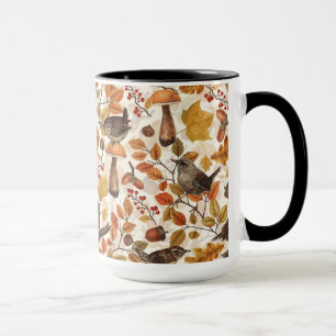 Taza Hojas otoñales, bayas, setas y venas