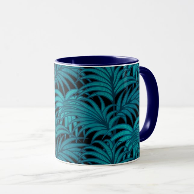 Taza Hojas tropicales de palma nocturnas (Anverso derecho)