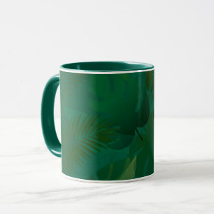 Taza Hojas tropicales exóticas místicas de la jungla es