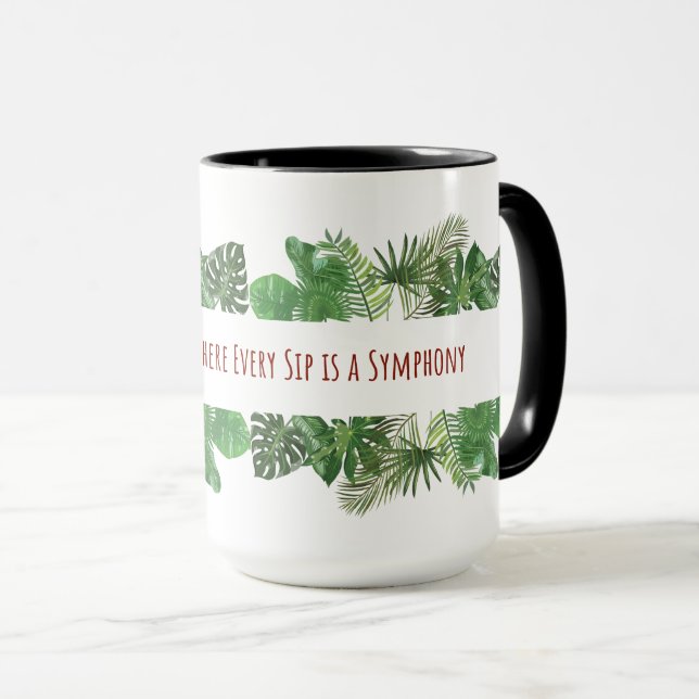 Taza Hojas tropicales - Patrón de follaje de la selva v (Anverso derecho)