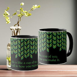 Taza Hojas verdes neón - arte fractal, irlandés diciend
