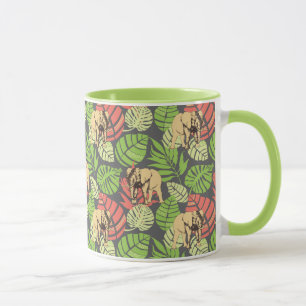 Taza Hojas y elefantes exóticos de la selva