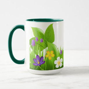 Taza Hojas y flores