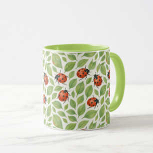 Taza Hojas y Mariquitas 