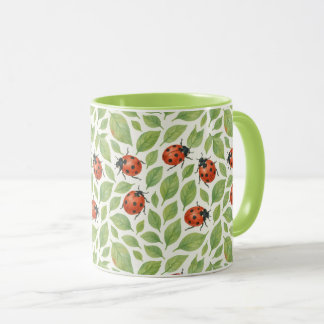 Taza Hojas y Mariquitas