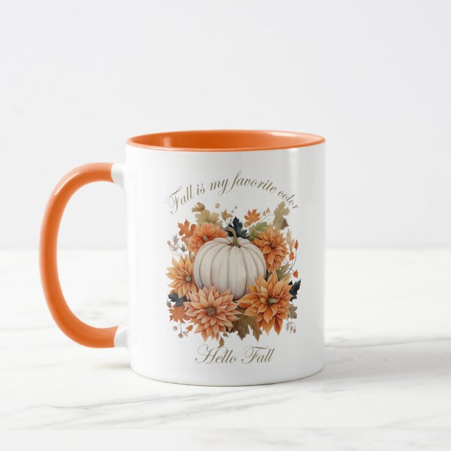 Taza Hola Caídas acuarelas flores silvestres hojas de o (Izquierda)