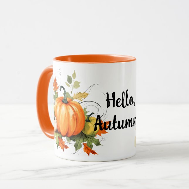 Taza Hola, Calabazas de Otoño y Caída de la Cesta (Anverso izquierdo)