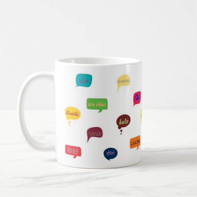 Taza "hola" en otros idiomas (Izquierda)