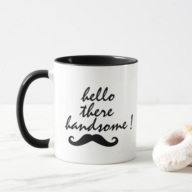 Taza Hola guapo" Graciosa Línea de Recogida (Con donut)