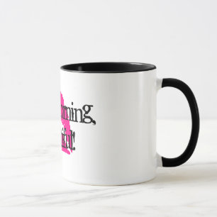 Taza Hola hermosa con lápiz labial rosa