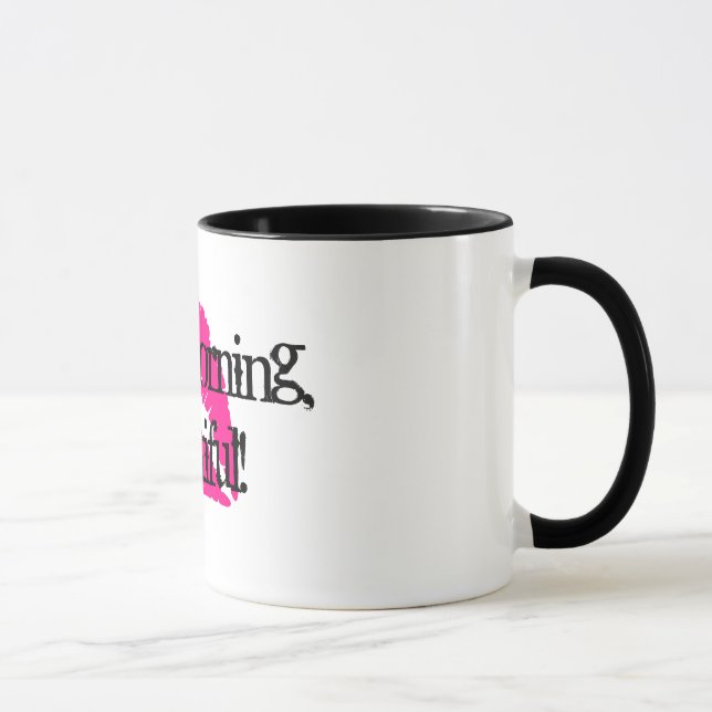 Taza Hola hermosa con lápiz labial rosa (Derecha)