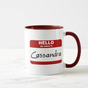 Taza Hola mi nombre es Cassandra (rojo)