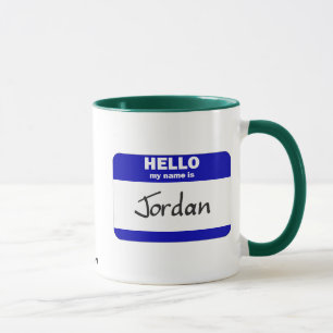 Taza Hola mi nombre es Jordania (azul)