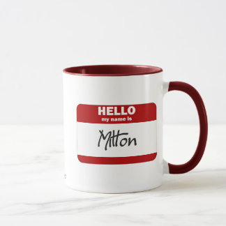Taza Hola mi nombre es Milton (rojo)
