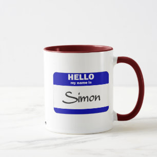 Taza Hola mi nombre es Simon (azul)