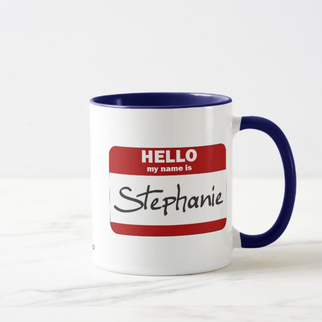 Taza Hola mi nombre es Stephanie (roja) (Derecha)
