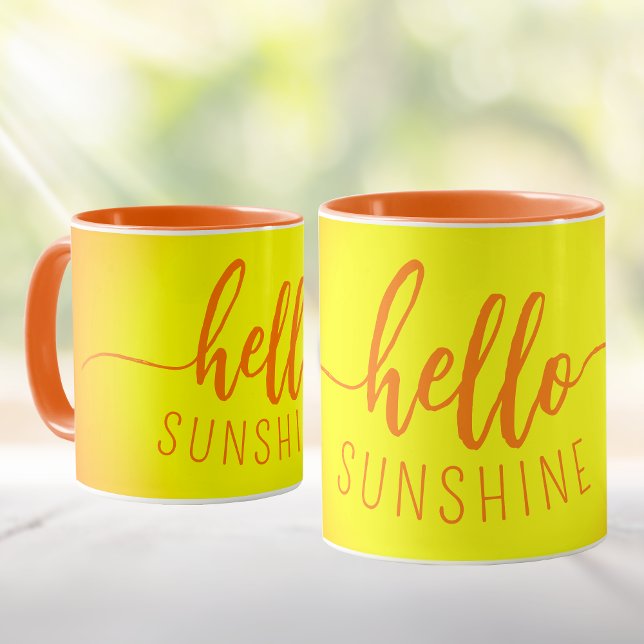 Taza Hola Naranja Sunshine y peluca amarilla (Hello Sunshine Mug: Sip in Style with Summer Vibes! ☀️🌼)