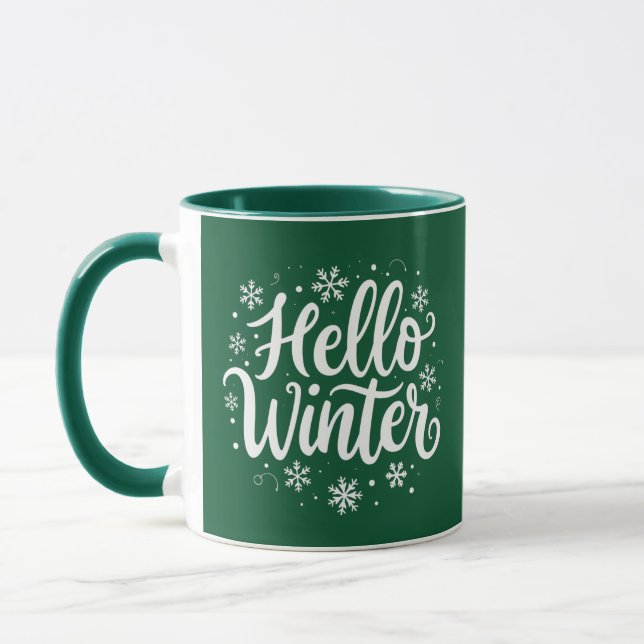 Taza Hola Navidades Elegantes de Invierno Dos Tono Café (Izquierda)