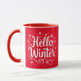 Taza Hola Navidades Elegantes de Invierno Dos Tono Café