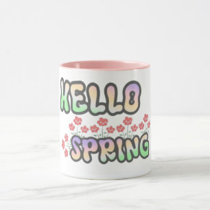 Taza "Hola Primavera"   Estampado Floral 