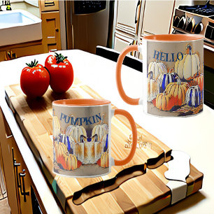 Taza Hola Pumpkin Gourd Cae Colores Hogar Acento Fiesta
