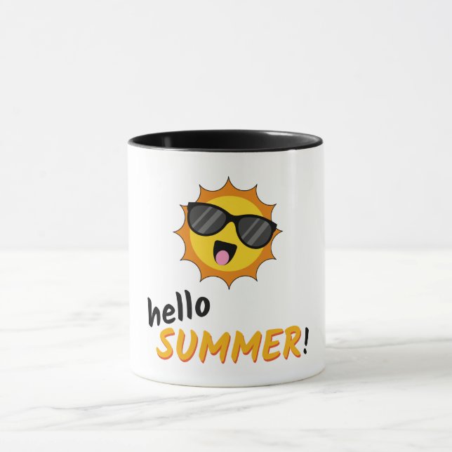 Taza Hola Sol de verano con gafas de sol (Centro)
