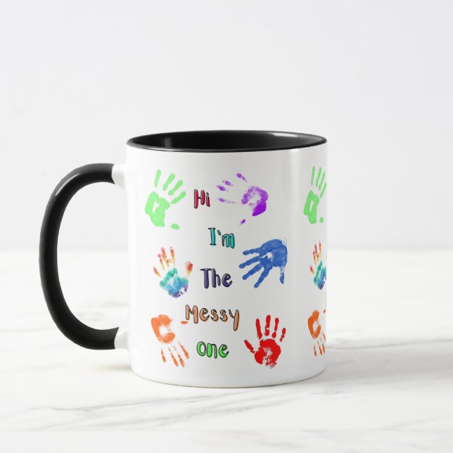 Taza Hola, soy el desordenado - Paint Handprints (Izquierda)