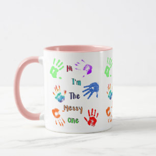 Taza Hola, soy el desordenado - Paint Handprints