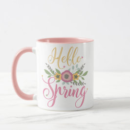 Taza HOLA SPRING - flores pastel