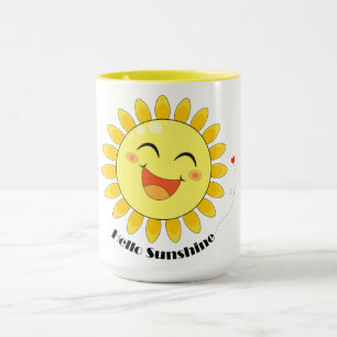 Taza Hola Sunshine Doodle de Sol Adorable Arte de Vibra