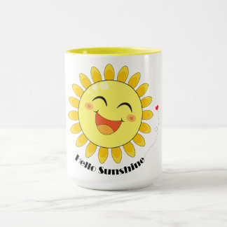 Taza Hola Sunshine Doodle de Sol Adorable Arte de Vibra