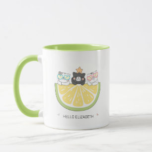Taza Hola verano - Cute de garrapatas y limón Slice Mug
