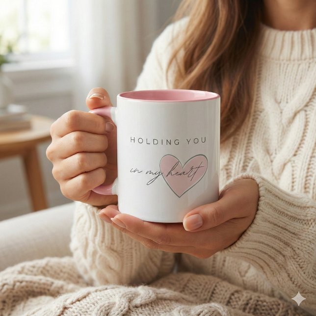 Taza Holding You In My Heart Mug (Show your sympathy with this thoughtful, "Holding you in my heart" mug! )