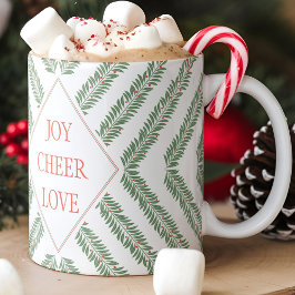 Taza Holiday Foliage Quadrant White and Green