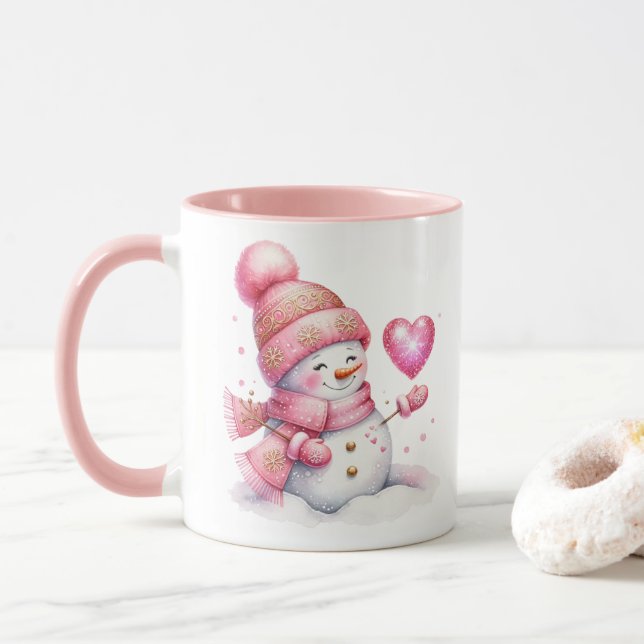 Taza Holiday Snowman Coffee Mug (Con donut)