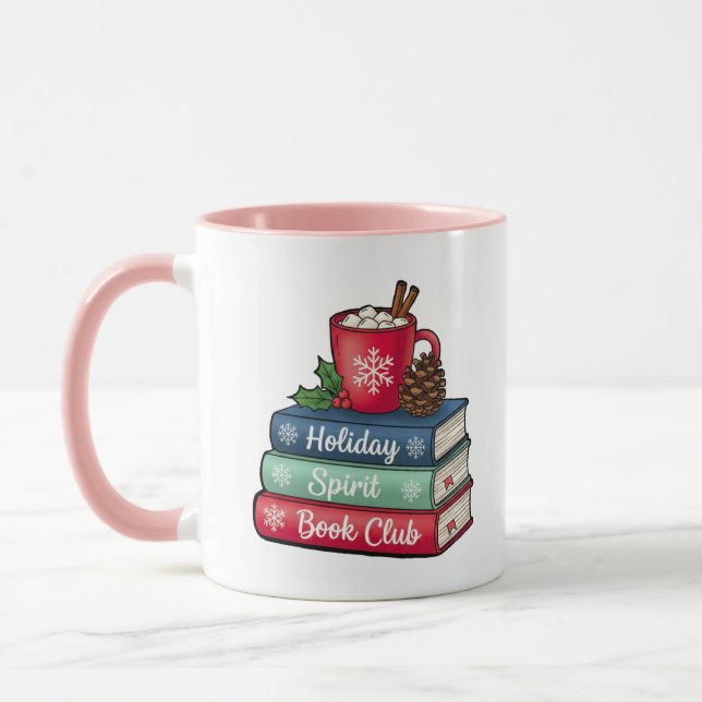 Taza Holiday Spirit Book Club Mug | Pink (Izquierda)