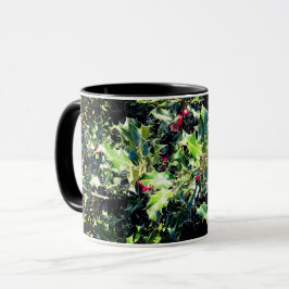 Taza Holly, con bayas rojas