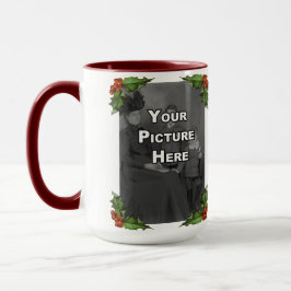 Taza Holly Frame Vertical Holiday Photo Mug