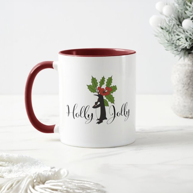 Taza Holly Jolly Cute Funny Penguin Navidades (Subido por el creador)