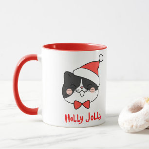 Taza Holly Jolly Cute Kawaii Cat